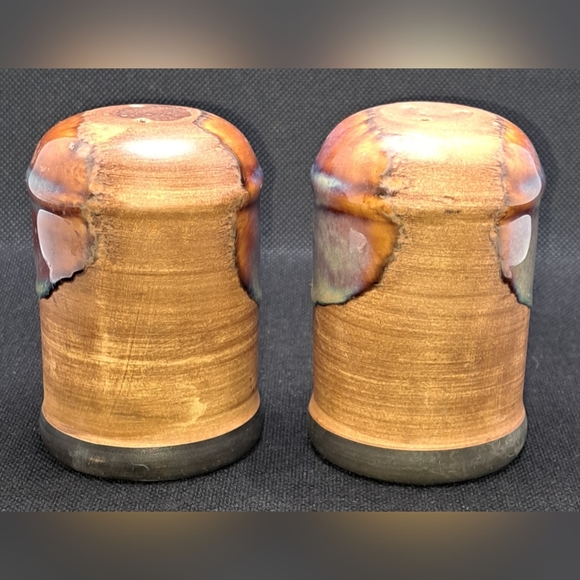 Sango Splash #4951 Salt & Pepper Shakers 3.75"H Brown Drip Glaze Discontinued - Picture 5 of 7